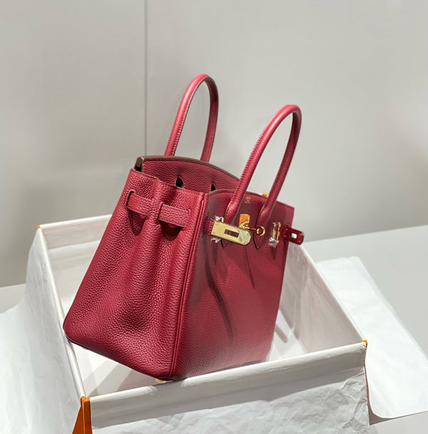 HM BIRKIN 25CM ROUGE H TOGO PELLE ORO FERRAMENTA