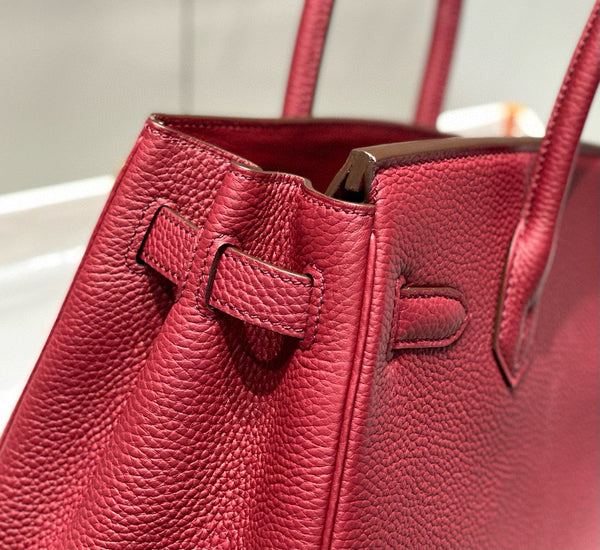 HM BIRKIN 25CM ROUGE H TOGO PELLE ORO FERRAMENTA