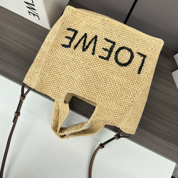 BORSA LOE MEDIA 30 FONT IN RAFIA NATURALE