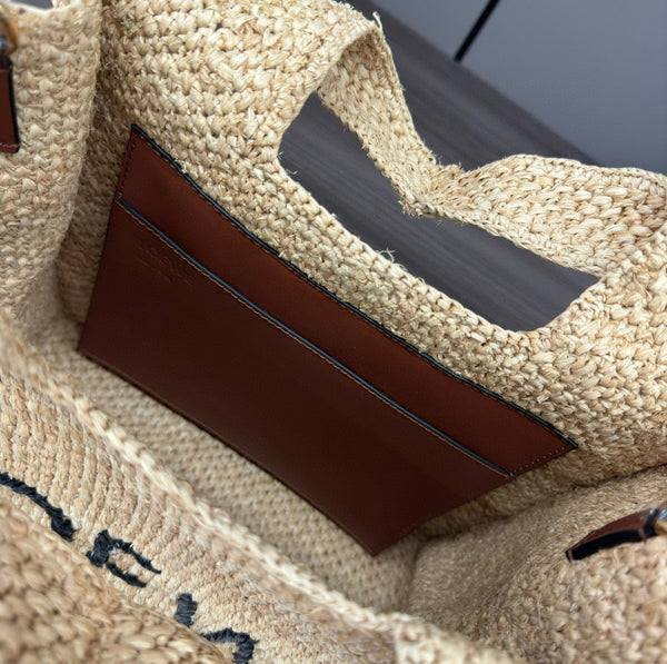 BORSA LOE MEDIA 30 FONT IN RAFIA NATURALE