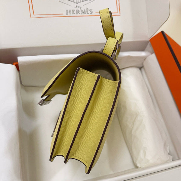 HM Constance Bag Lime Epsom Silver Hardware