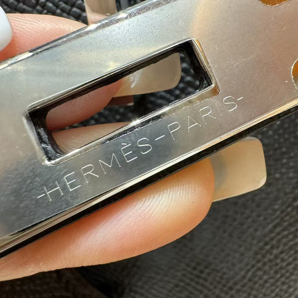 HM BIRKIN SELLIER PELLE EPSOM NERA FERRAMENTA ARGENTO