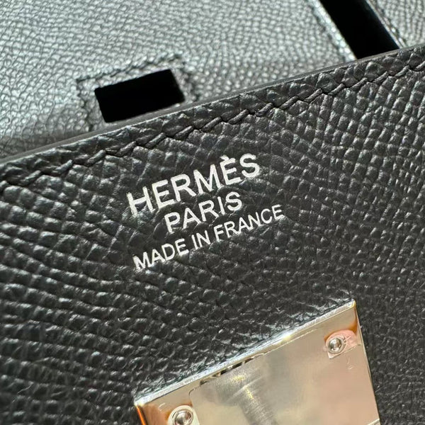 HM BIRKIN SELLIER PELLE EPSOM NERA FERRAMENTA ARGENTO