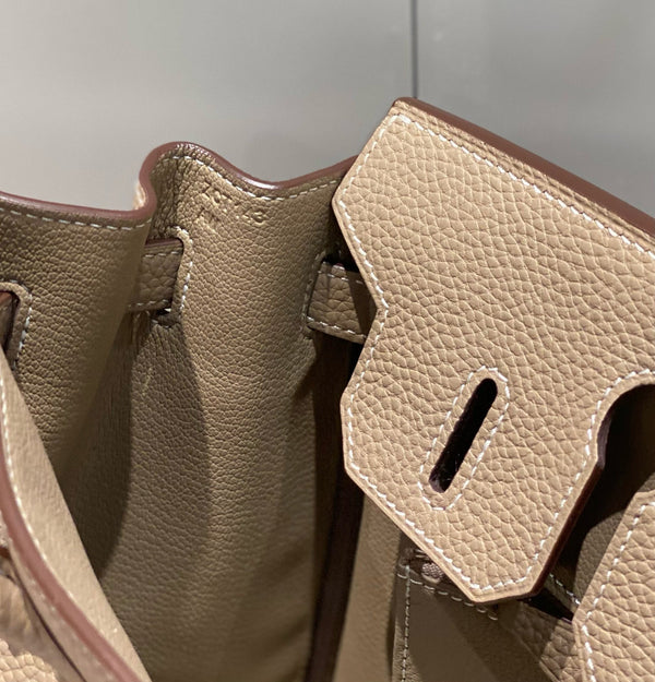 HM BIRKIN 30CM PELLE MARRONE TOGO FERRAMENTA ARGENTO