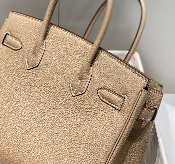 HM BIRKIN 30CM PELLE MARRONE TOGO FERRAMENTA ARGENTO