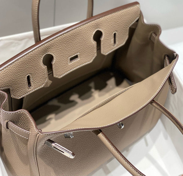 HM BIRKIN 30CM PELLE MARRONE TOGO FERRAMENTA ARGENTO