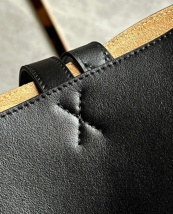 LOEW PUZZLE FOLD TOTE IBLACK SHINY CALFSKIN