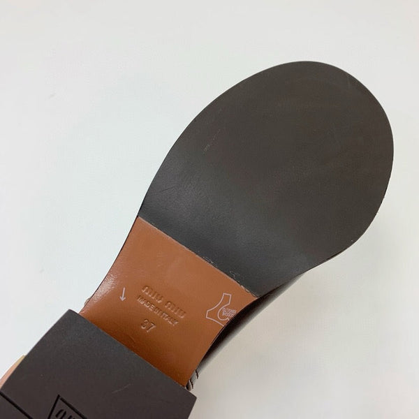 Miu Smoked Leather Booties