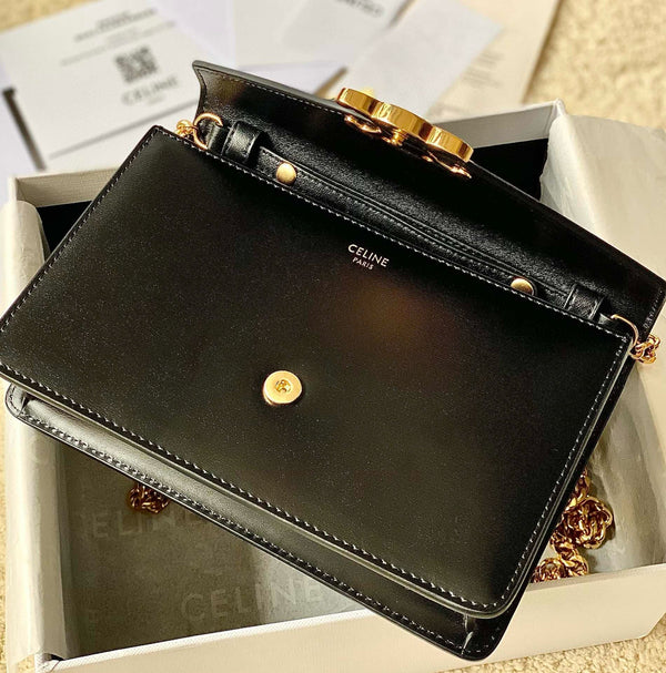 TRIOMPHE WOC 20 BLACK CALFSKIN