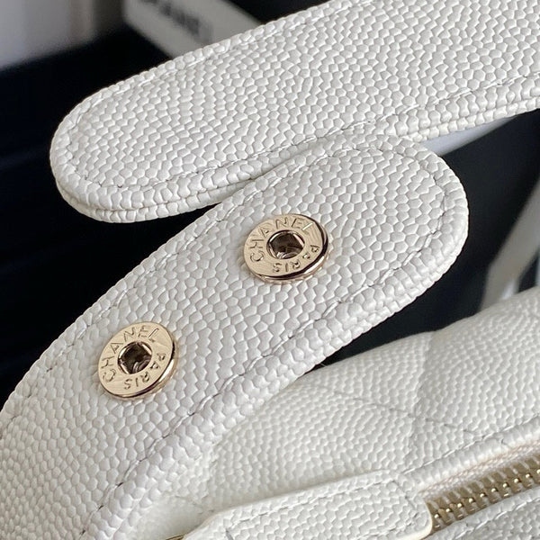 CC 25C Hobo Bag 21.5cm Top Handle White Grained Calfskin