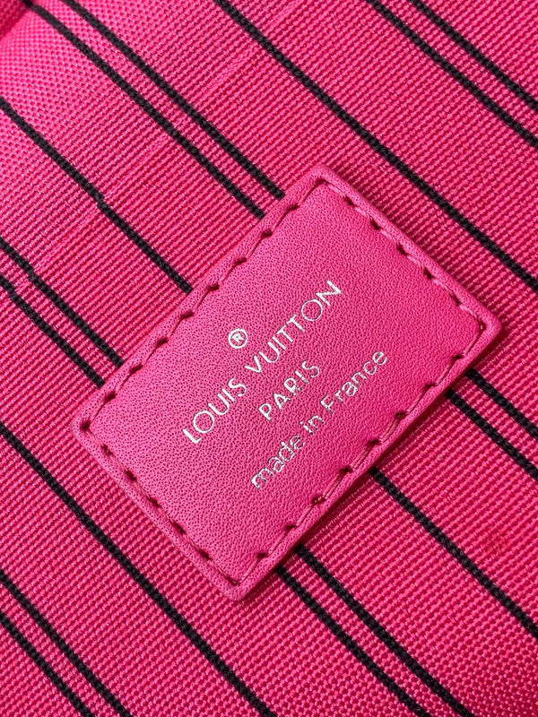 NICE MINI 20 TOILETRY POUCH IN ROSE RED MONOGRAM MACASSAR CANVAS