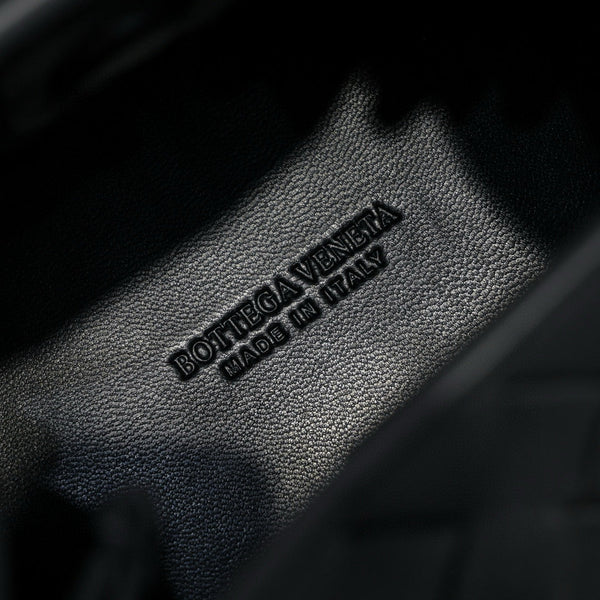 BV Parachute Intrecciato Shoulder Bag Black Cowhide