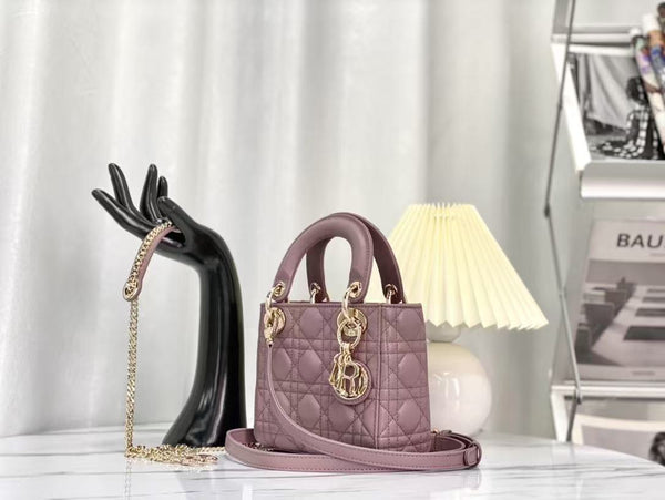CD Lady Dior Bag Dusty Pink Lambskin
