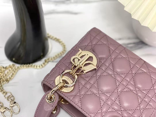 CD Lady Dior Bag Dusty Pink Lambskin