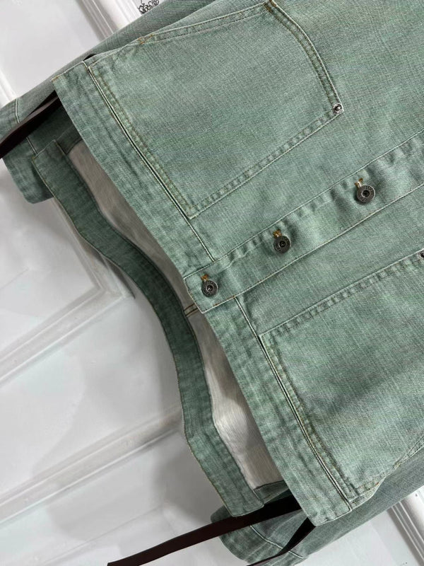 Loewe Jacket in Khaki Green Denim Cotton