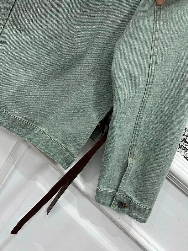 Loewe Jacket in Khaki Green Denim Cotton