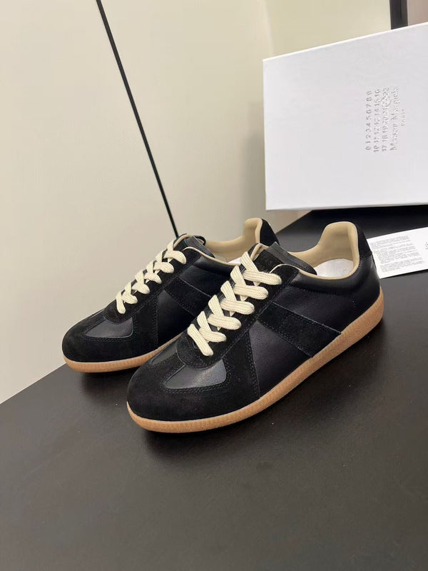 ALV Victorine MM Sneakers Black Calfskin Suede Patchwork
