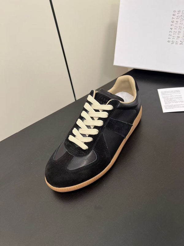 ALV Victorine MM Sneakers Black Calfskin Suede Patchwork