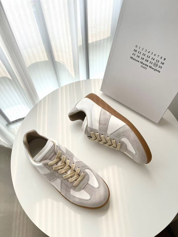 Maison Margiela Sneakers Beige Calfskin Suede Patchwork