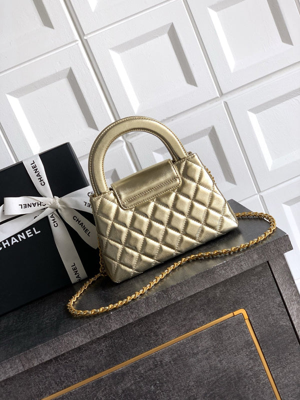 BCC 25A nano 19cm kelly shopper bag metallic gold lambskin gold hardware