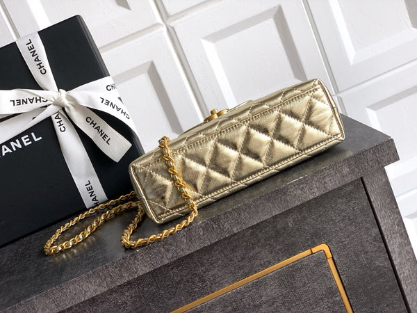 BCC 25A nano 19cm kelly shopper bag metallic gold lambskin gold hardware