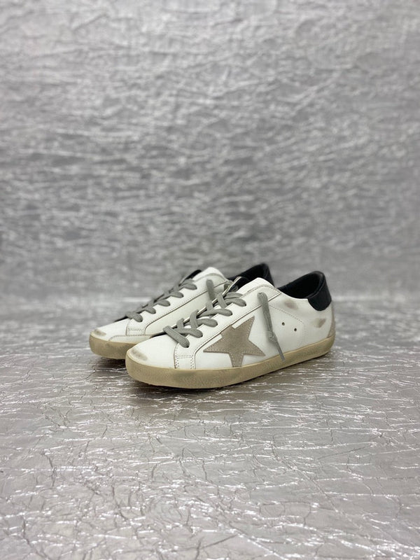 ABGOLDEN GOOSE SUPERSTAR SNEAKERS WHITE BLACK CALFSKIN AND SUEDE
