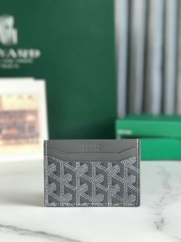 BGOYA CARD WALLET 10 IN GRAY GOYARDINE CANVAS AND COWHIDE