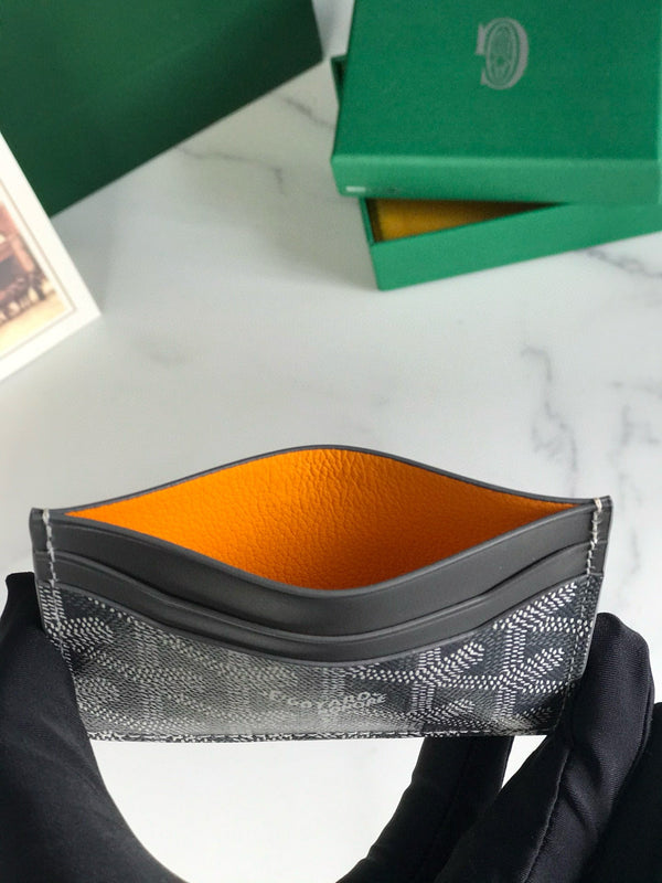 BGOYA CARD WALLET 10 IN GRAY GOYARDINE CANVAS AND COWHIDE