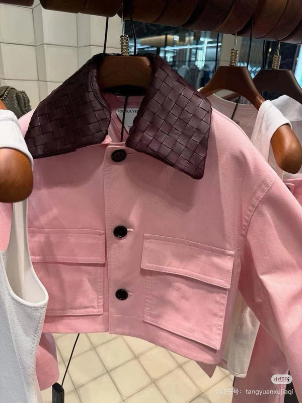 ABV Twin Jacket in Camelia Pink Cotton and Lambskin