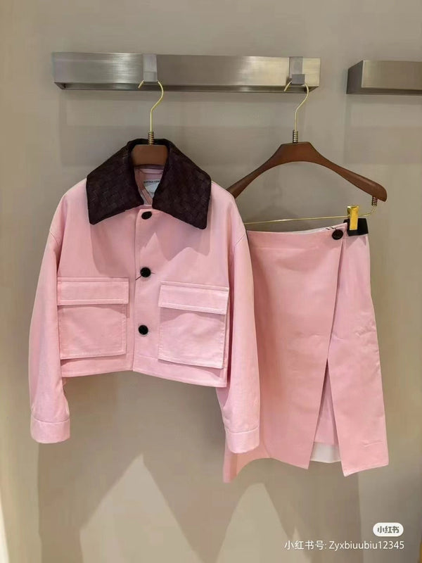 ABV Twin Jacket in Camelia Pink Cotton and Lambskin