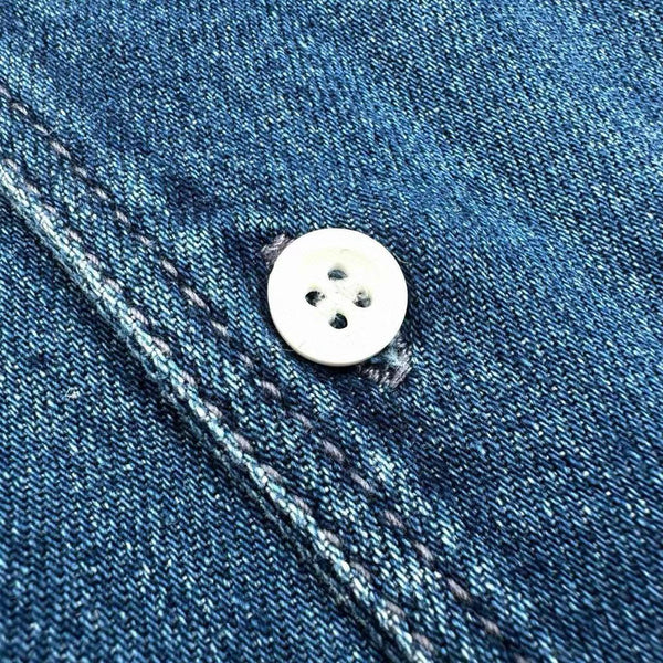 Camicia da uomo a maniche corte ALoewe in denim blu