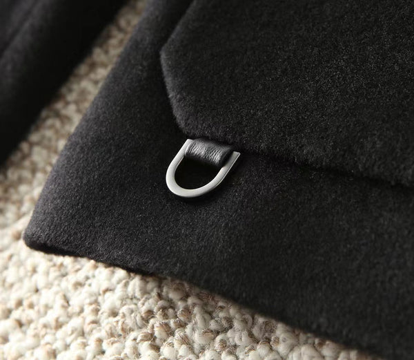 BLoewe Men Shirt Jacket in Black Wool and Cashemere