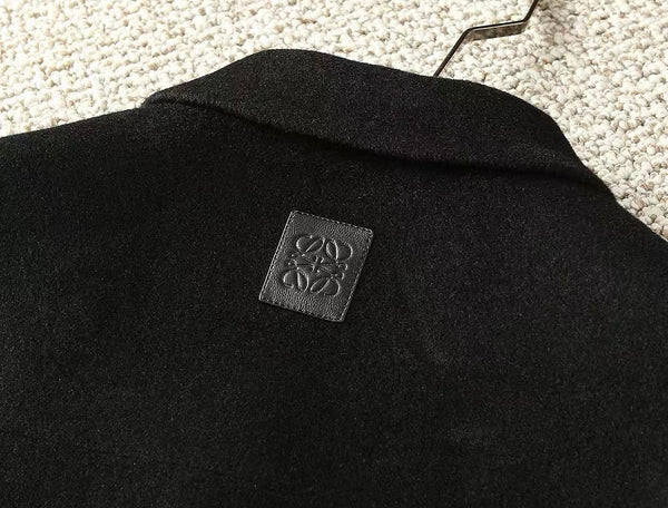 BLoewe Men Shirt Jacket in Black Wool and Cashemere