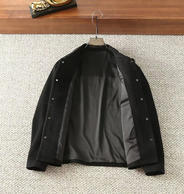 BLoewe Men Shirt Jacket in Black Wool and Cashemere