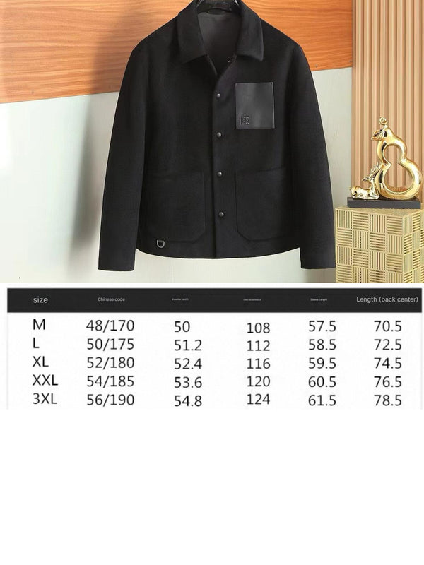 BLoewe Men Shirt Jacket in Black Wool and Cashemere