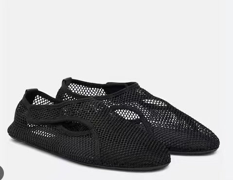 Alaïa Slippers Black Fishnet & Leather Insole