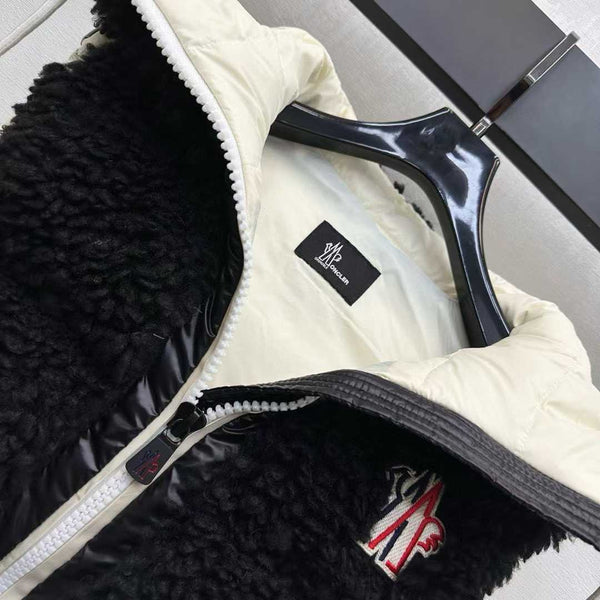 Moncle 25 Teddy Plush Down Vest in Black