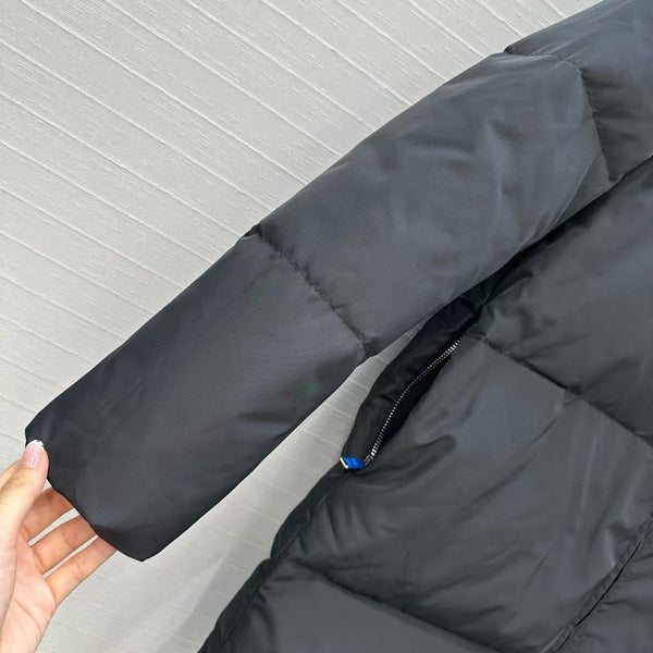 Prada Belted Puffer Jacket Black Recycled Polyamide