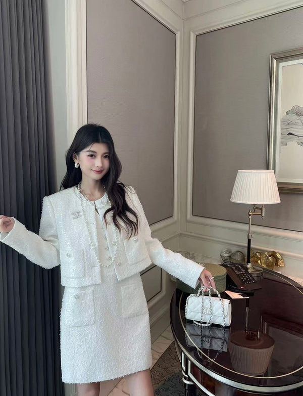 CC 25 Vest Dress White Cotton 305852