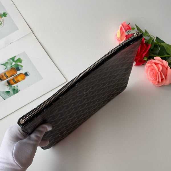 Borsa per cosmetici Goyard nera Goyardine Senat PM