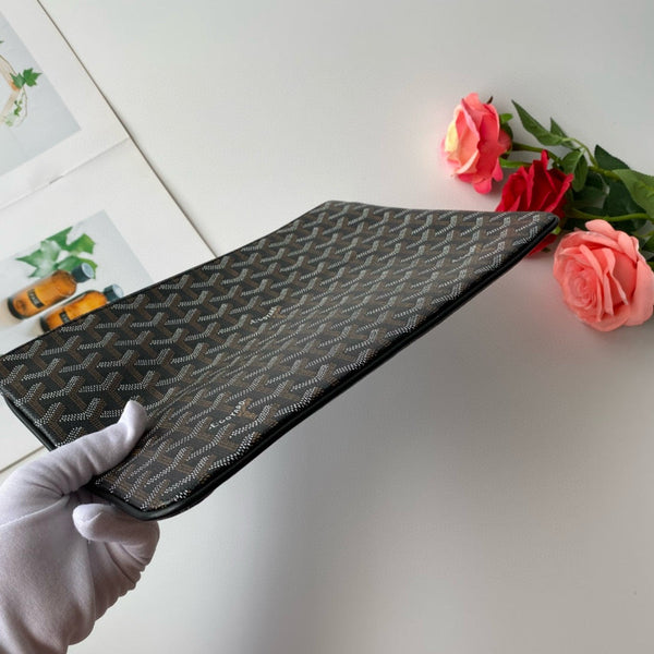 Borsa per cosmetici Goyard nera Goyardine Senat PM