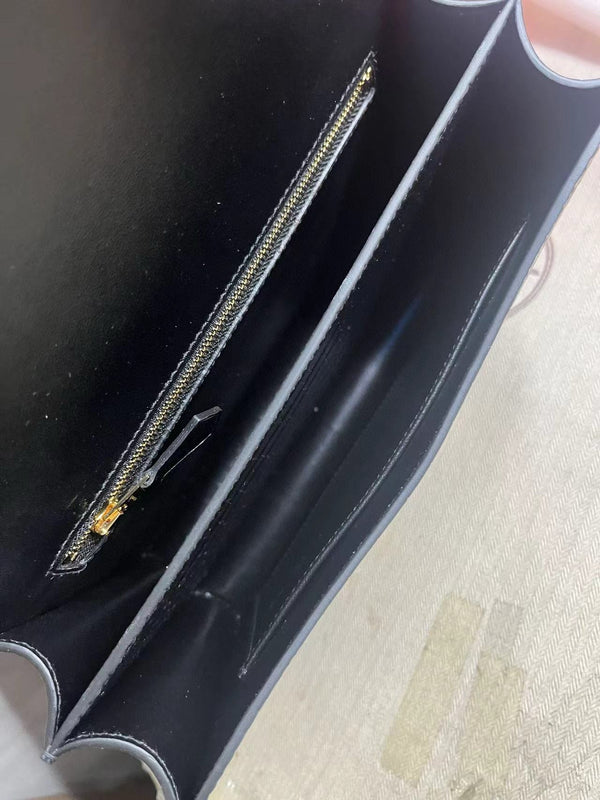 constance 24 black croc leather gold hardware