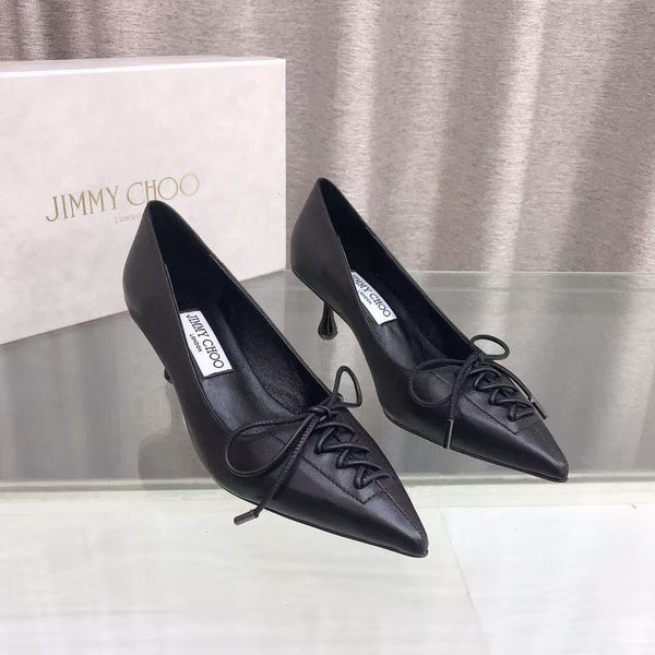 Jimmy Scarlett 50mm In Black Lambskin Pumps