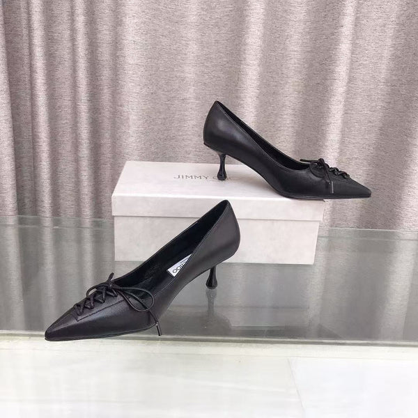 Jimmy Scarlett 50mm In Black Lambskin Pumps