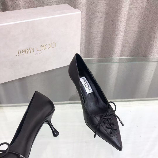 Jimmy Scarlett 50mm In Black Lambskin Pumps