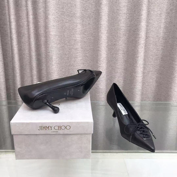 Jimmy Scarlett 50mm In Black Lambskin Pumps