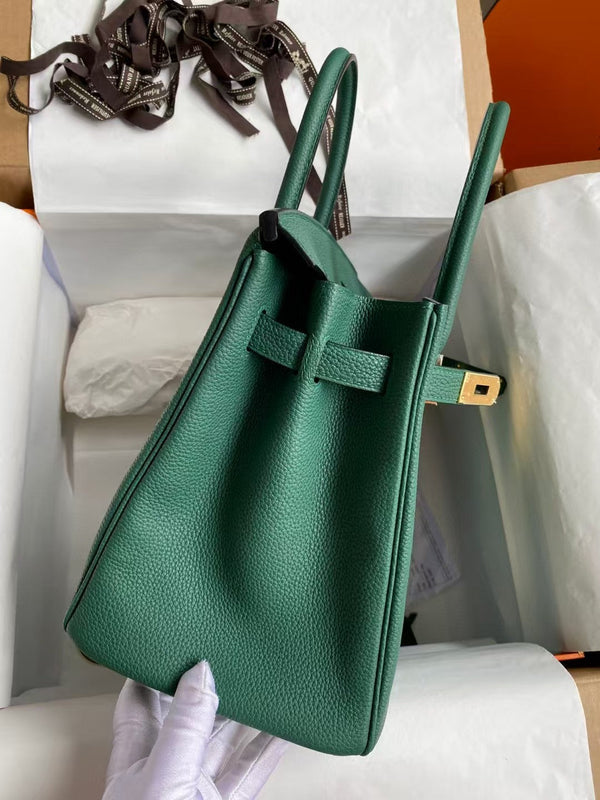 HM BIRKIN 35CM MALACHITE PELLE TOGO FERRAMENTA ORO
