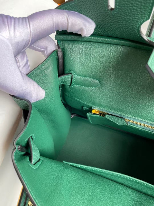 HM BIRKIN 35CM MALACHITE PELLE TOGO FERRAMENTA ORO