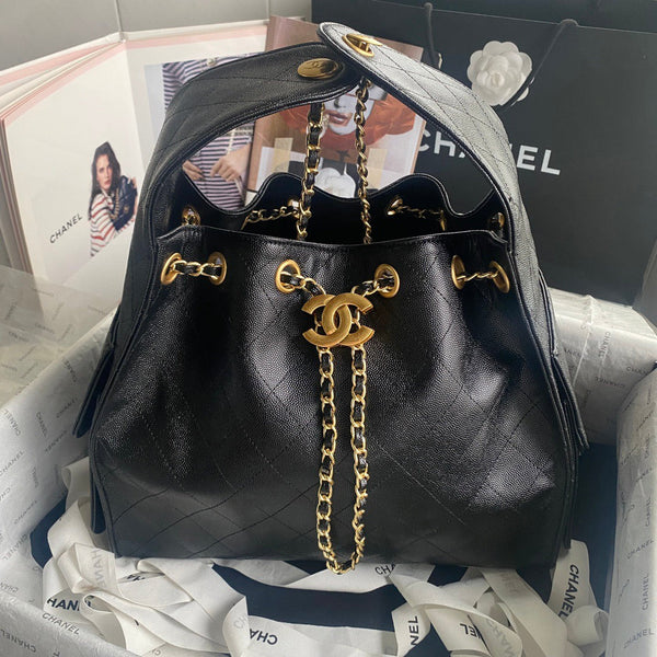 Borsa Hobo 25C 31cm in pelle di vitello nera