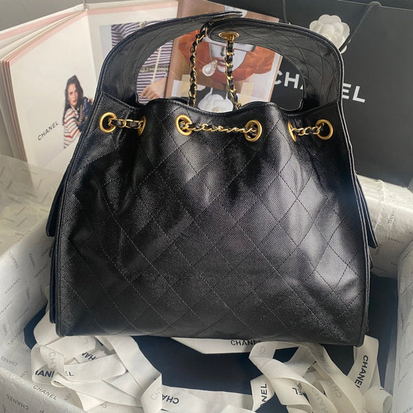 Borsa Hobo 25C 31cm in pelle di vitello nera